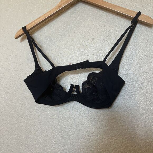 Victorias Secret Very Sexy Push Up Bra W/o Padding 34b Low Cup lace - Picture 1 of 9